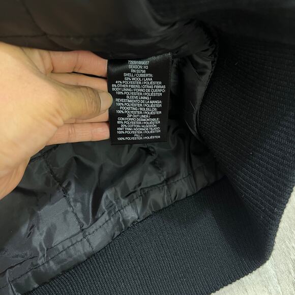 Structure Wool Blend Hooded Black Full Zip Jacket Size XL - Picture 11 of 12